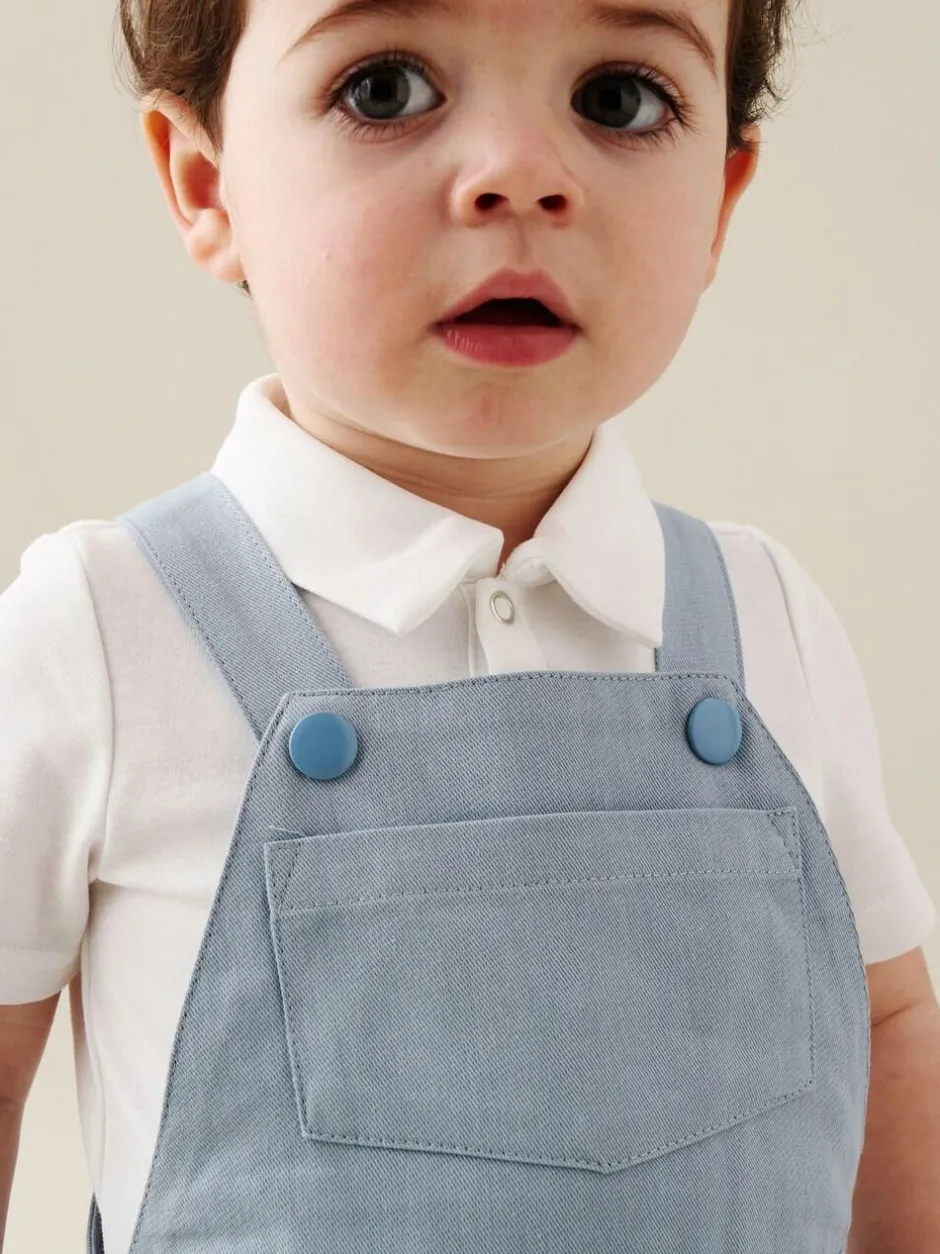 Angel & Rocket Blue Jaxson Dungaree Shorts Set Clearance