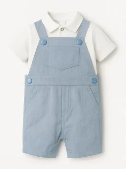 Angel & Rocket Blue Jaxson Dungaree Shorts Set Clearance