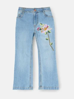 Angel & Rocket Blue Millie Embroidered Flared Denim Jeans Outlet