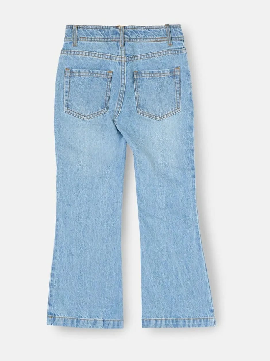 Angel & Rocket Blue Millie Embroidered Flared Denim Jeans Outlet