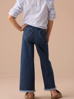 Angel & Rocket Blue Paloma Blue Heart Pocket Cropped Jeans Best