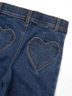 Angel & Rocket Blue Paloma Blue Heart Pocket Cropped Jeans Best