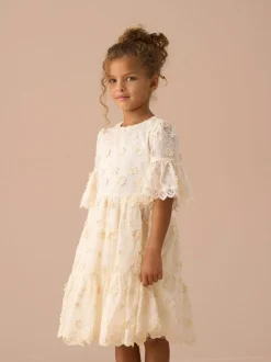 Angel & Rocket Cream Delphine Embellished Swing Dress Clearance