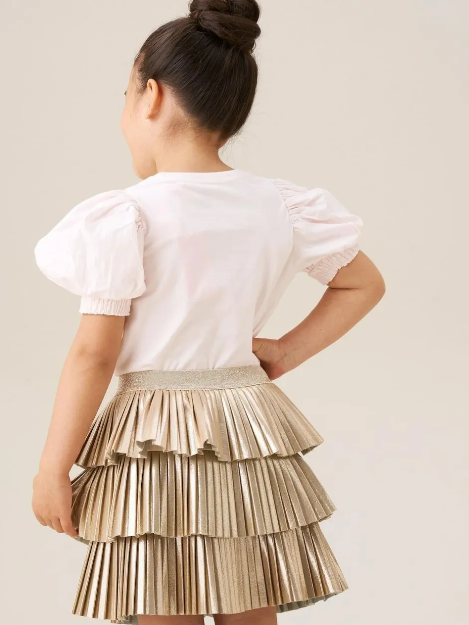 Angel & Rocket Lucile Metallic Tiered Rara Skirt Gold Best