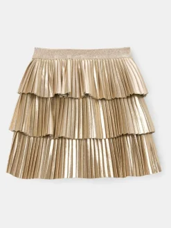 Angel & Rocket Lucile Metallic Tiered Rara Skirt Gold Best