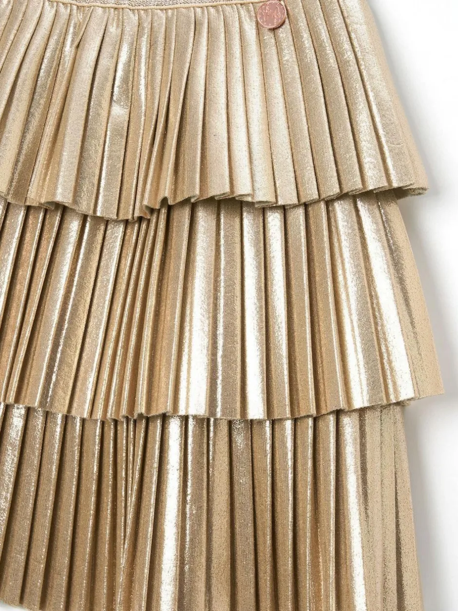 Angel & Rocket Lucile Metallic Tiered Rara Skirt Gold Best