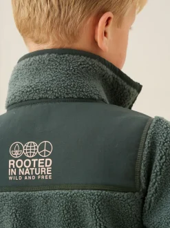 Angel & Rocket Green Aaron Zip Through Sherpa Fleece Online