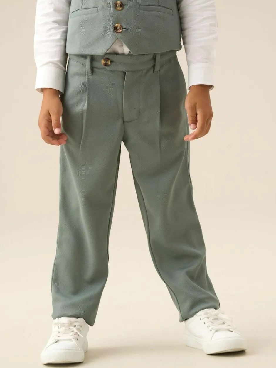 Angel & Rocket Green Benjamin Pleat Front Smart Trousers Clearance