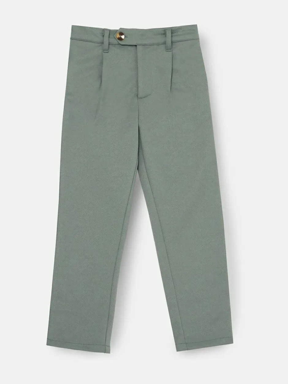 Angel & Rocket Green Benjamin Pleat Front Smart Trousers Clearance