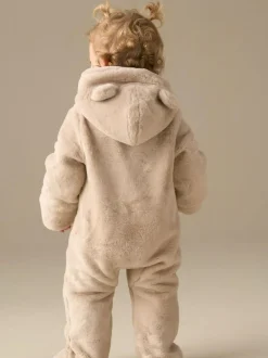 Angel & Rocket Quinn Faux Fur Pramsuit Natural Discount