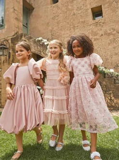 Angel & Rocket Pink Clara Pleated Mesh Corsage Dress