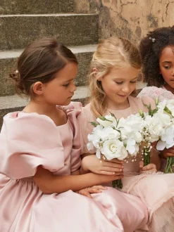 Angel & Rocket Pink Clara Pleated Mesh Corsage Dress