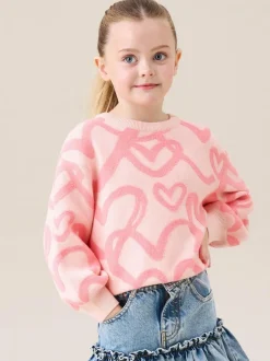Angel & Rocket Pink Harlow Heart Jumper