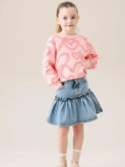 Angel & Rocket Pink Harlow Heart Jumper