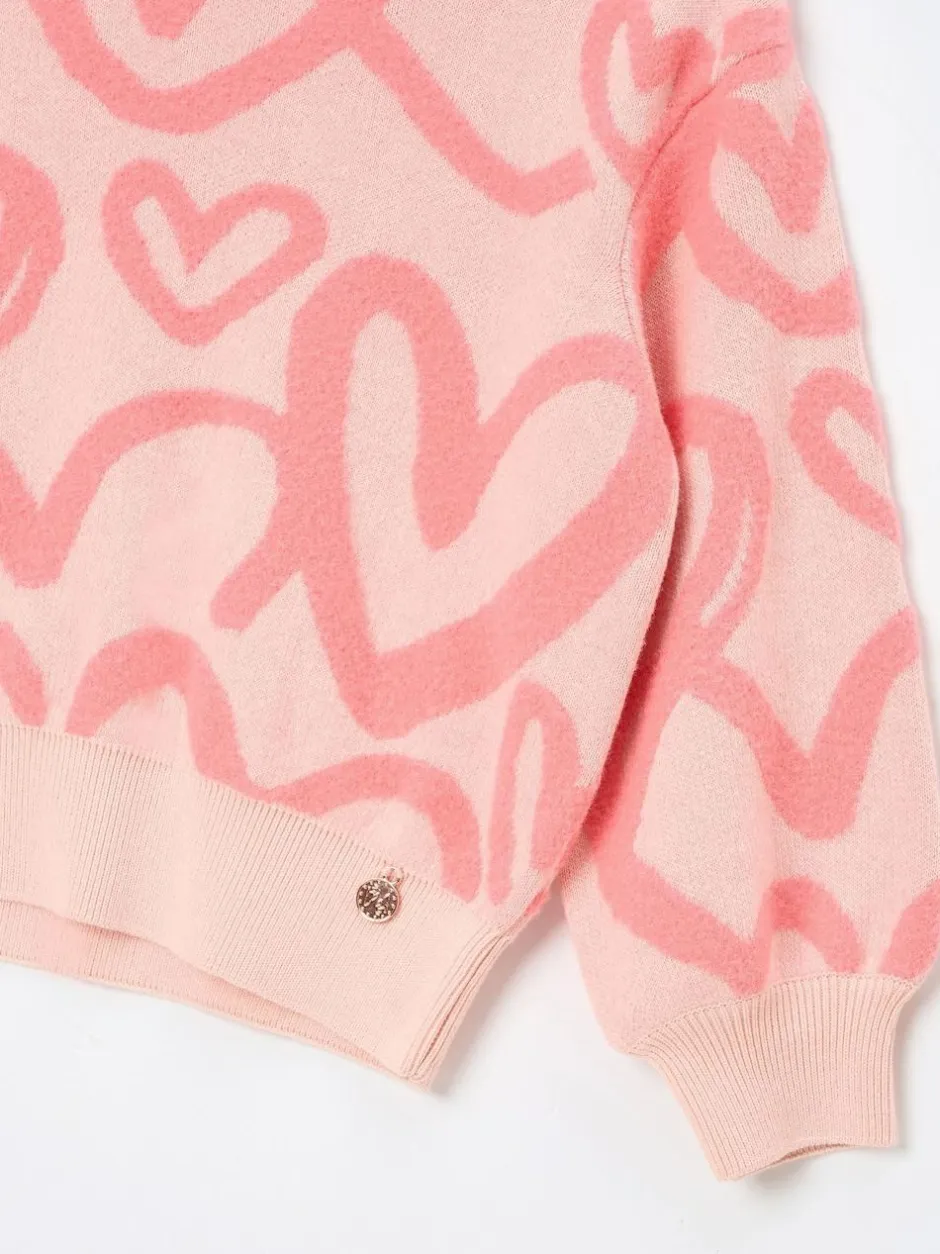 Angel & Rocket Pink Harlow Heart Jumper