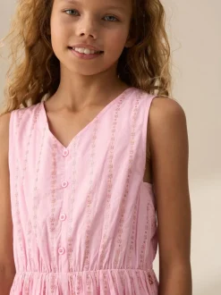 Angel & Rocket Lina Printed Linen Playsuit Pink Outlet
