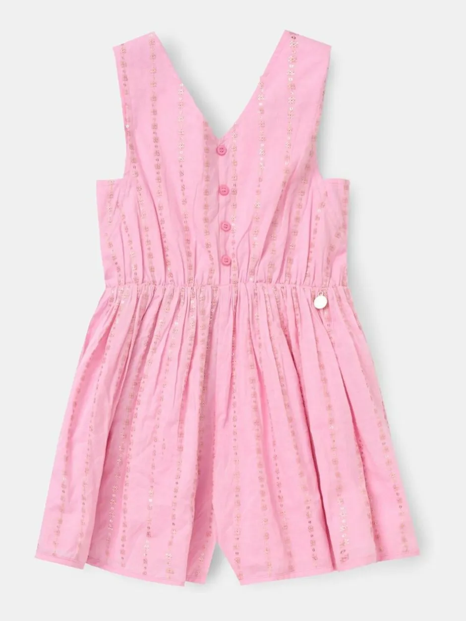 Angel & Rocket Lina Printed Linen Playsuit Pink Outlet