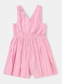 Angel & Rocket Lina Printed Linen Playsuit Pink Outlet