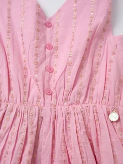Angel & Rocket Lina Printed Linen Playsuit Pink Outlet