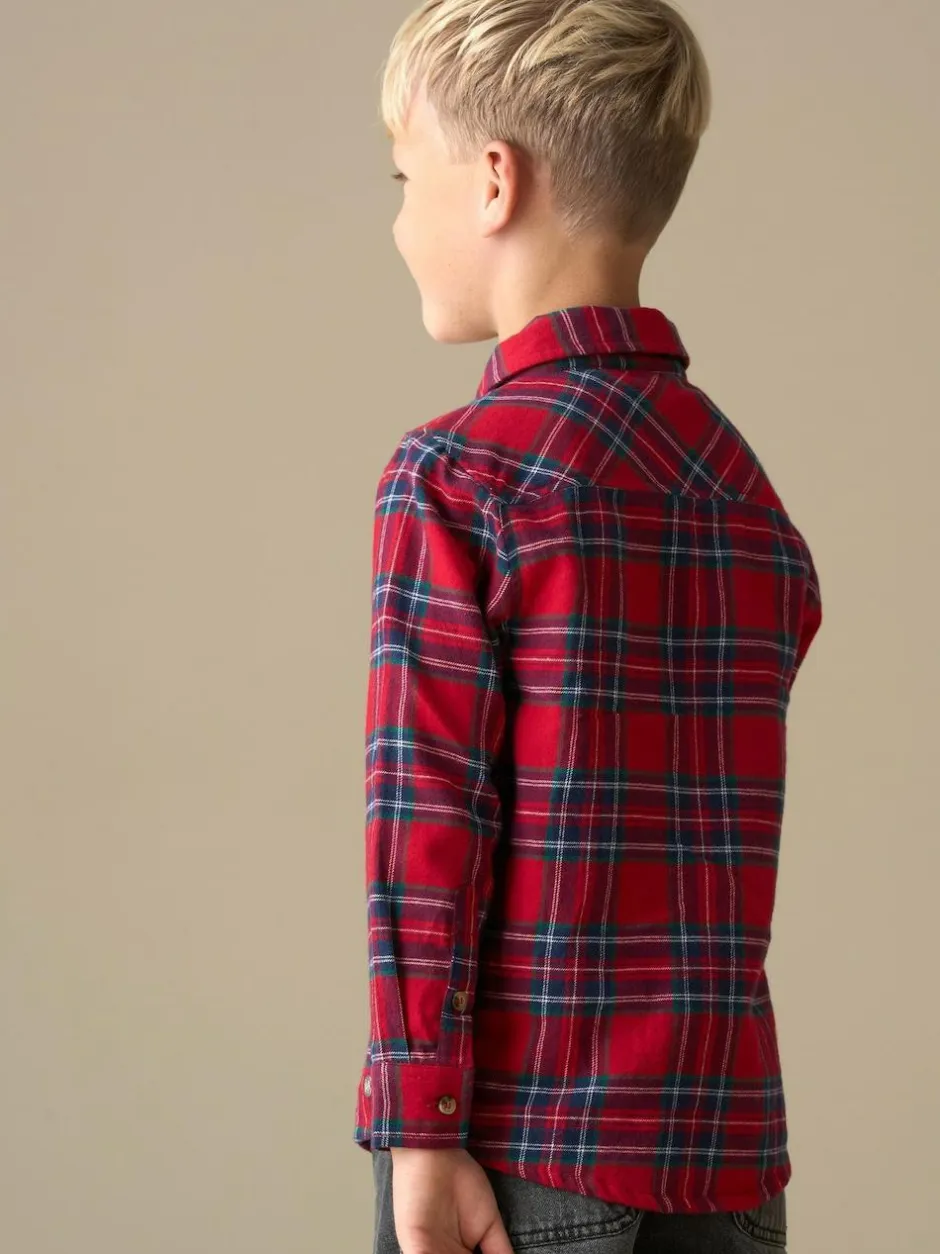 Angel & Rocket Camden Brushed Shirt With Bow Tie Red New
