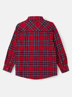 Angel & Rocket Camden Brushed Shirt With Bow Tie Red New