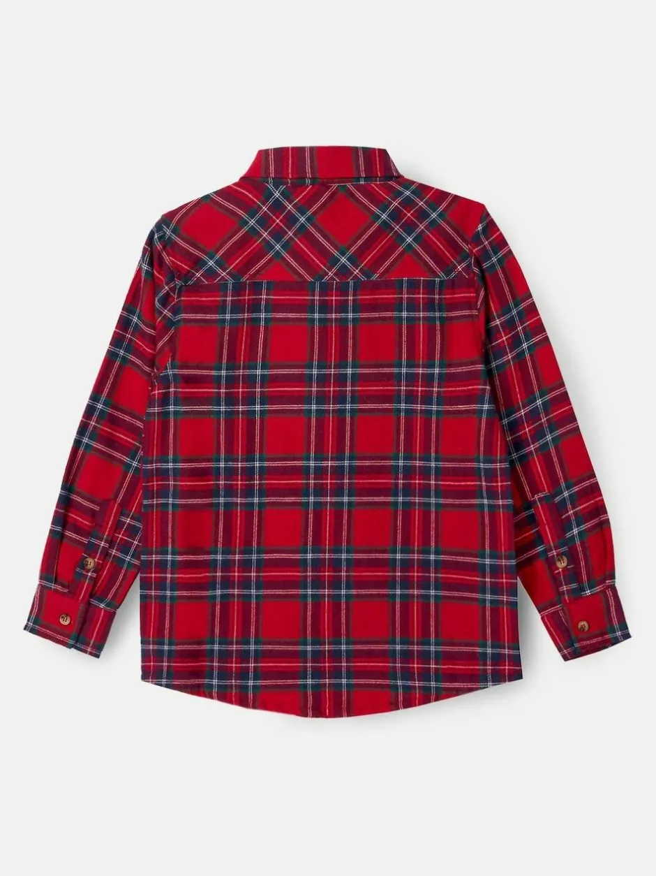 Angel & Rocket Camden Brushed Shirt With Bow Tie Red New