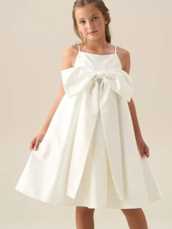 Angel & Rocket White Gabriella Bow Pleat Dress Hot