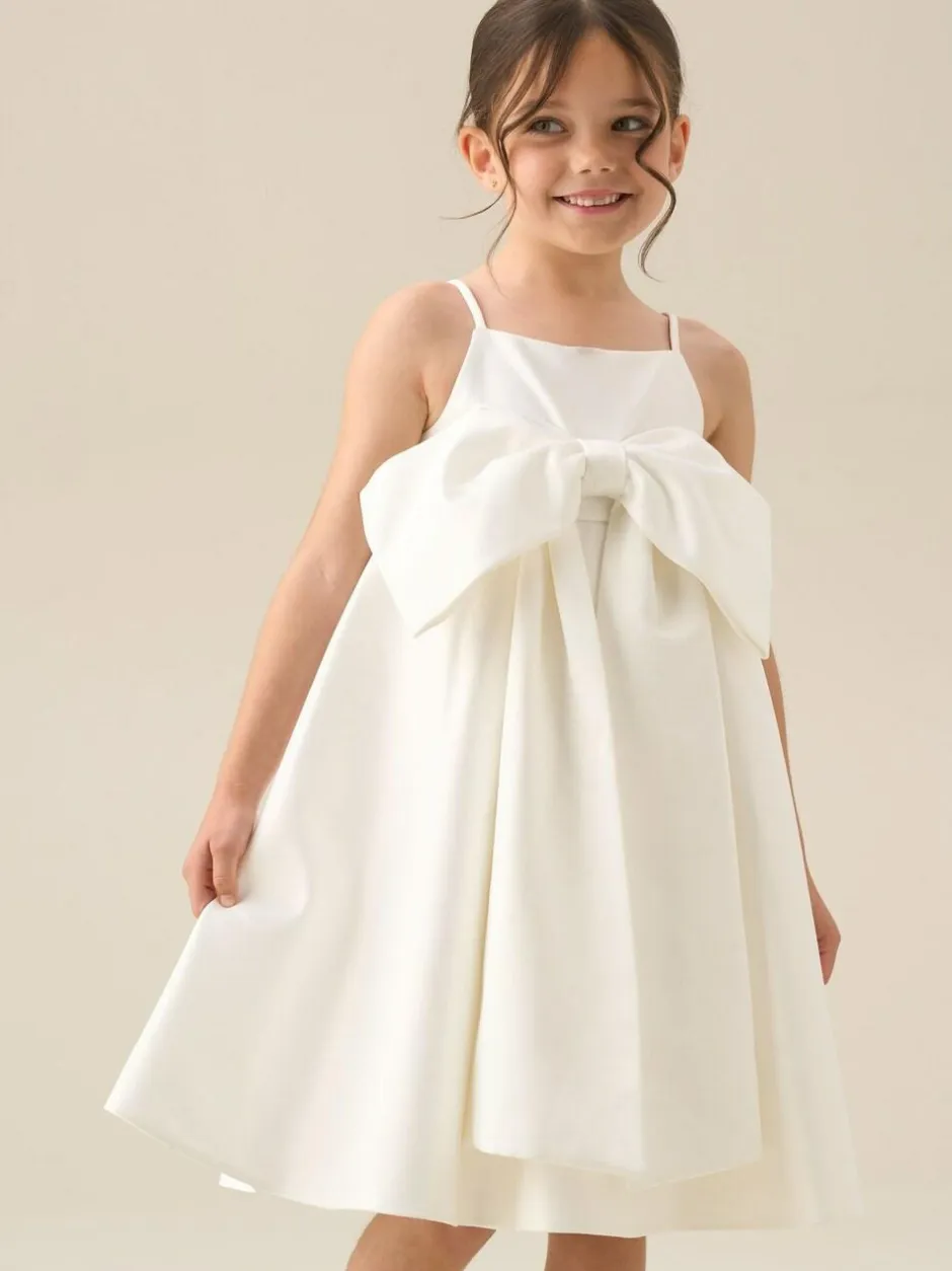 Angel & Rocket White Gabriella Bow Pleat Dress Hot