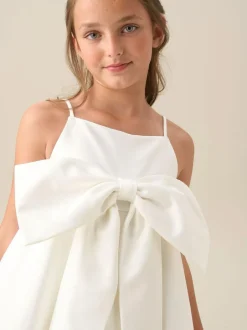 Angel & Rocket White Gabriella Bow Pleat Dress Hot