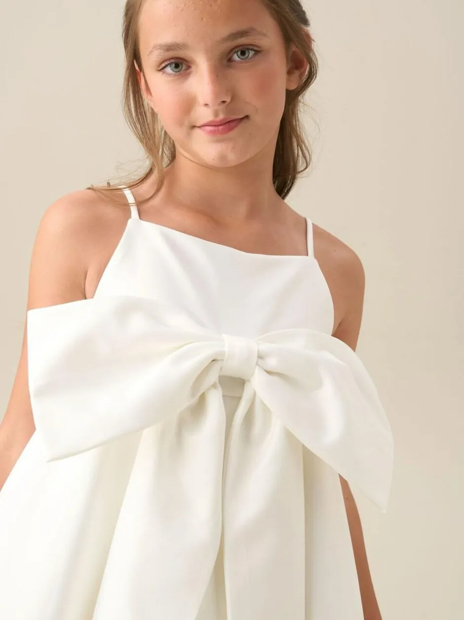 Angel & Rocket White Gabriella Bow Pleat Dress Hot