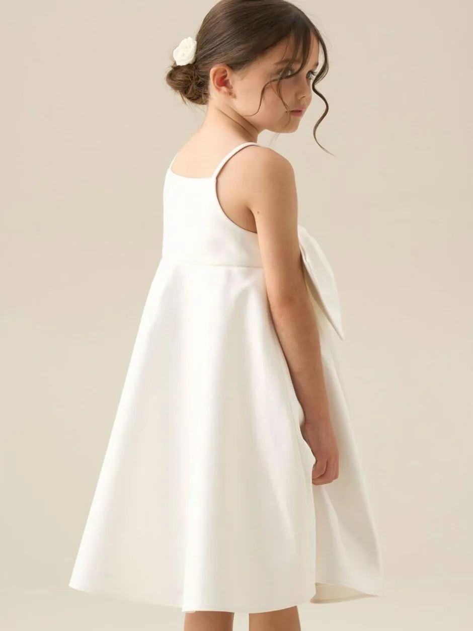 Angel & Rocket White Gabriella Bow Pleat Dress Hot