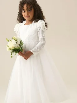 Angel & Rocket White Gabrielle Embellished Mesh Dress Best