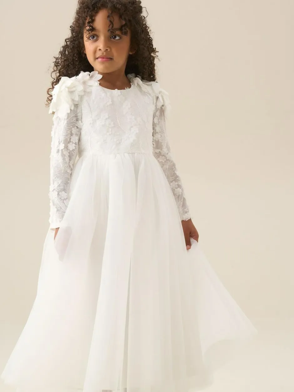 Angel & Rocket White Gabrielle Embellished Mesh Dress Best