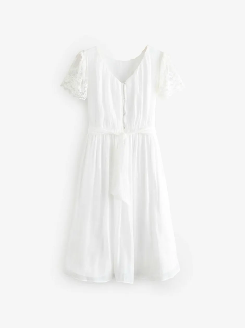 Angel & Rocket White Lace Sleeve Aria Maxi Dress Hot