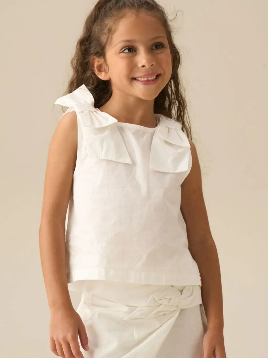 Angel & Rocket White Laurel Bow Detail Vest Clearance