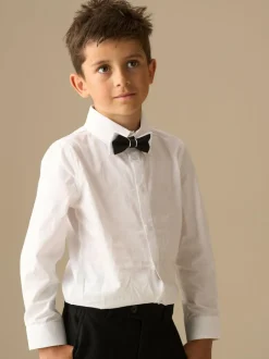Angel & Rocket White Tuxedo Shirt & Bow Tie New