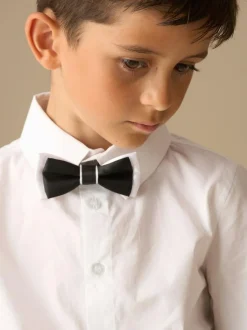 Angel & Rocket White Tuxedo Shirt & Bow Tie New