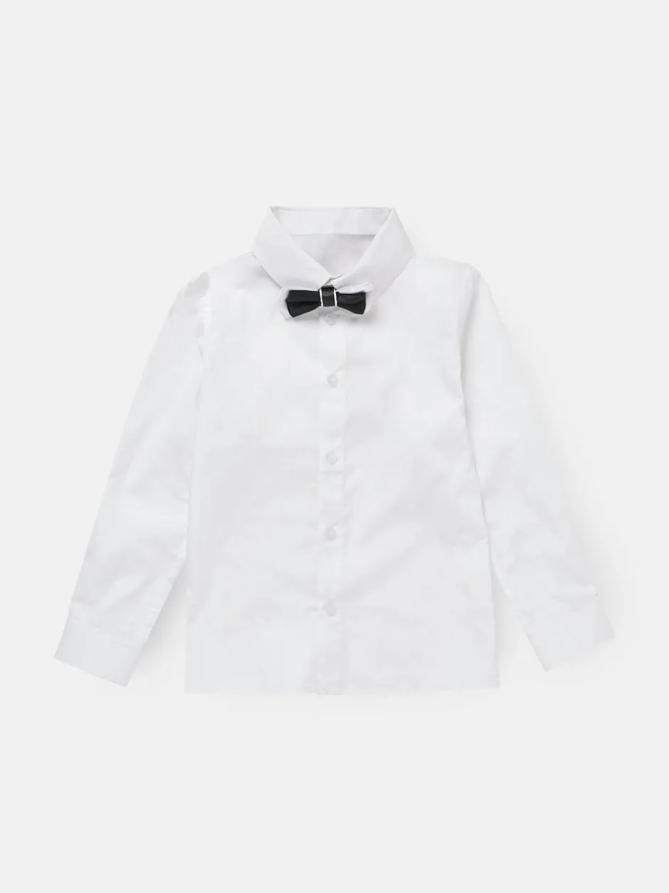 Angel & Rocket White Tuxedo Shirt & Bow Tie New