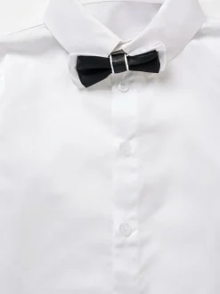 Angel & Rocket White Tuxedo Shirt & Bow Tie New
