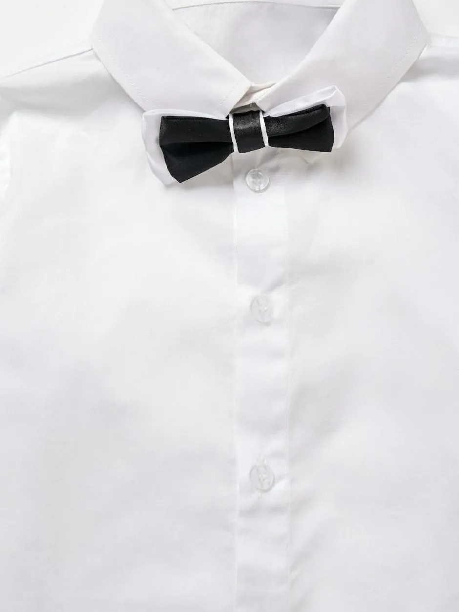 Angel & Rocket White Tuxedo Shirt & Bow Tie New