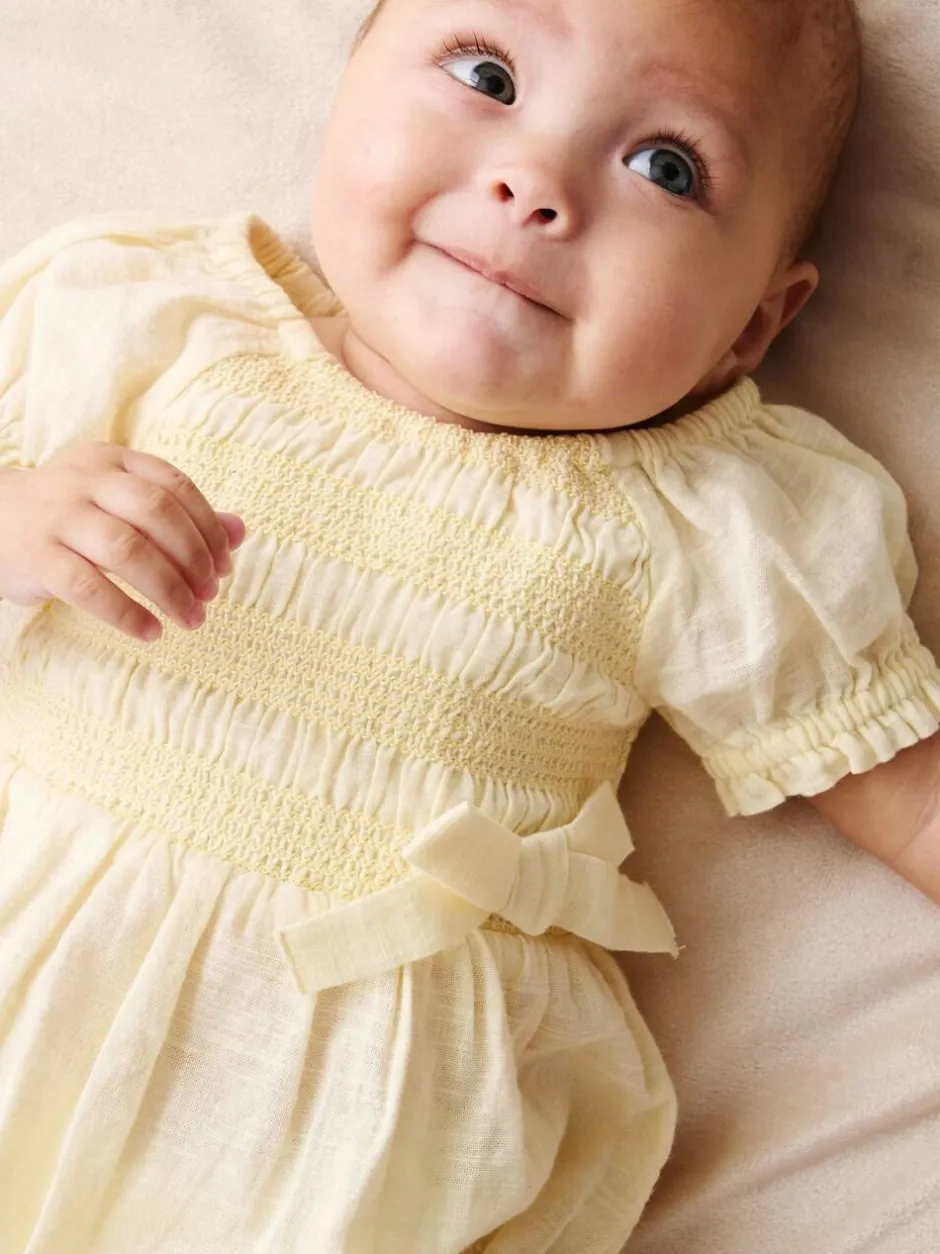 Angel & Rocket Yellow Etta Shirred Rompersuits Online