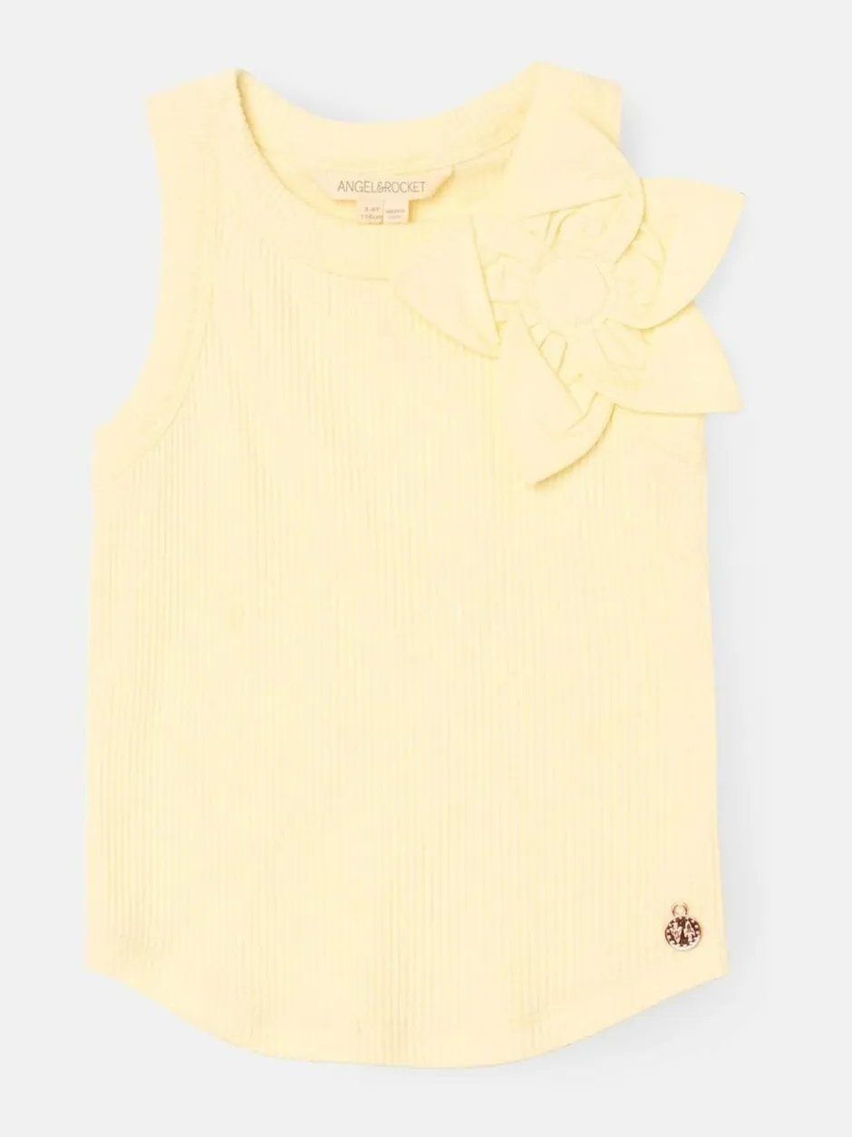 Angel & Rocket Jess Flower Corsage Vest Yellow