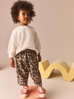 Next Animal Leopard Print Textured Barrel Leg Trousers (3mths-7yrs) Sale