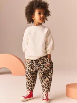 Next Animal Leopard Print Textured Barrel Leg Trousers (3mths-7yrs) Sale