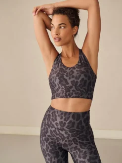 Next Active Double Strap Cross-Over Sports Bra Animal Print Online