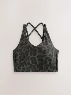 Next Active Double Strap Cross-Over Sports Bra Animal Print Online