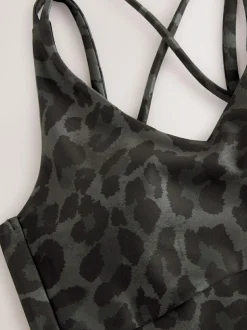 Next Active Double Strap Cross-Over Sports Bra Animal Print Online