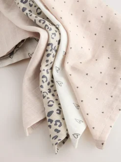 Next Animal Print Baby Muslin Cloths 4 Pack Online
