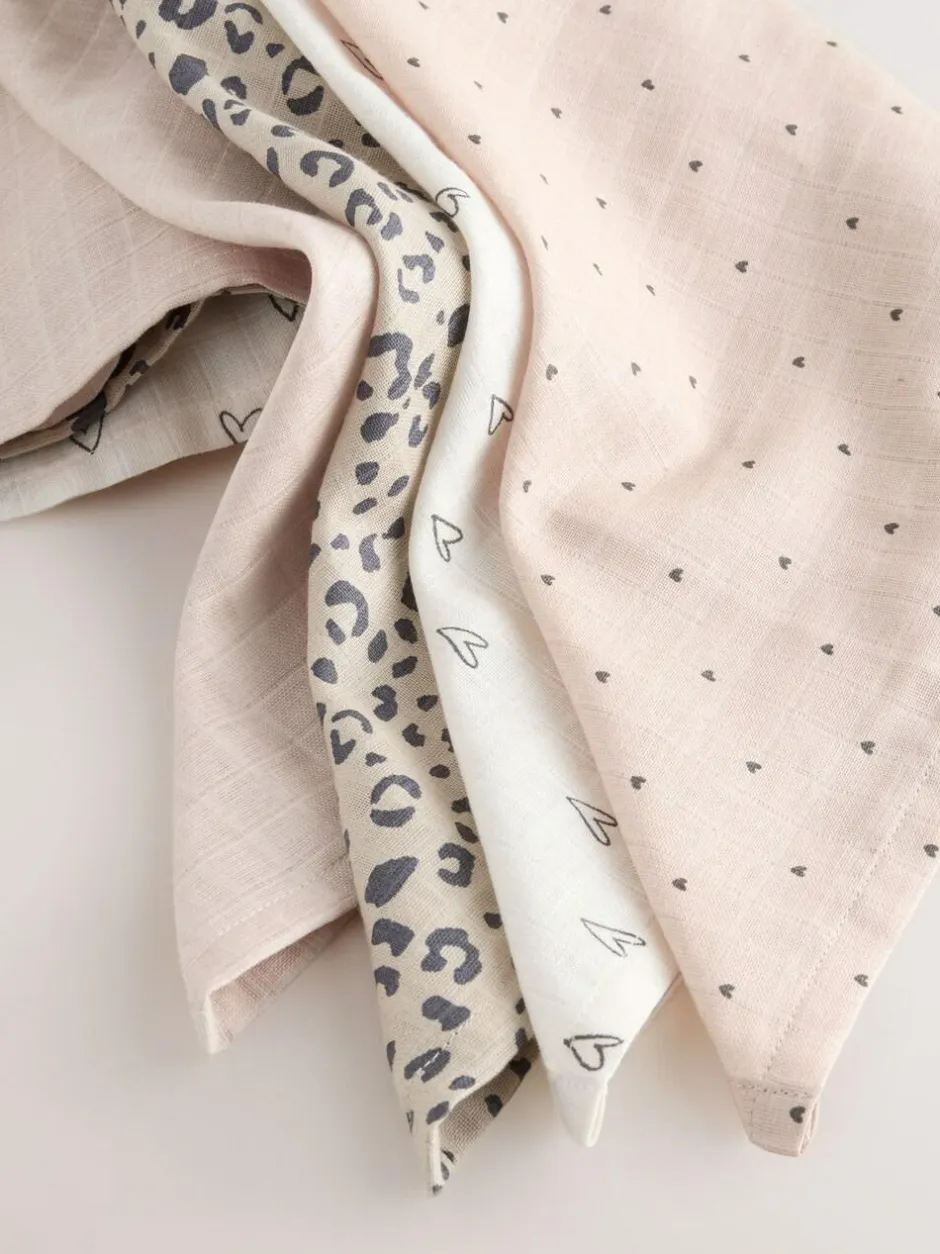 Next Animal Print Baby Muslin Cloths 4 Pack Online