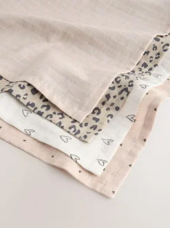 Next Animal Print Baby Muslin Cloths 4 Pack Online